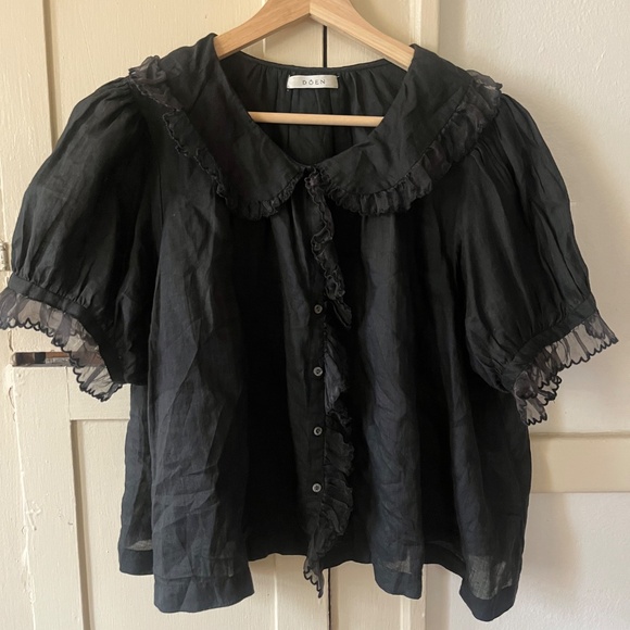 Doen Fluke Blouse in Black - Picture 2 of 6